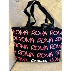 Robin Ruth Roma City Bag Black Canvas Tote Shoulder Bag Rome Italy NWT
